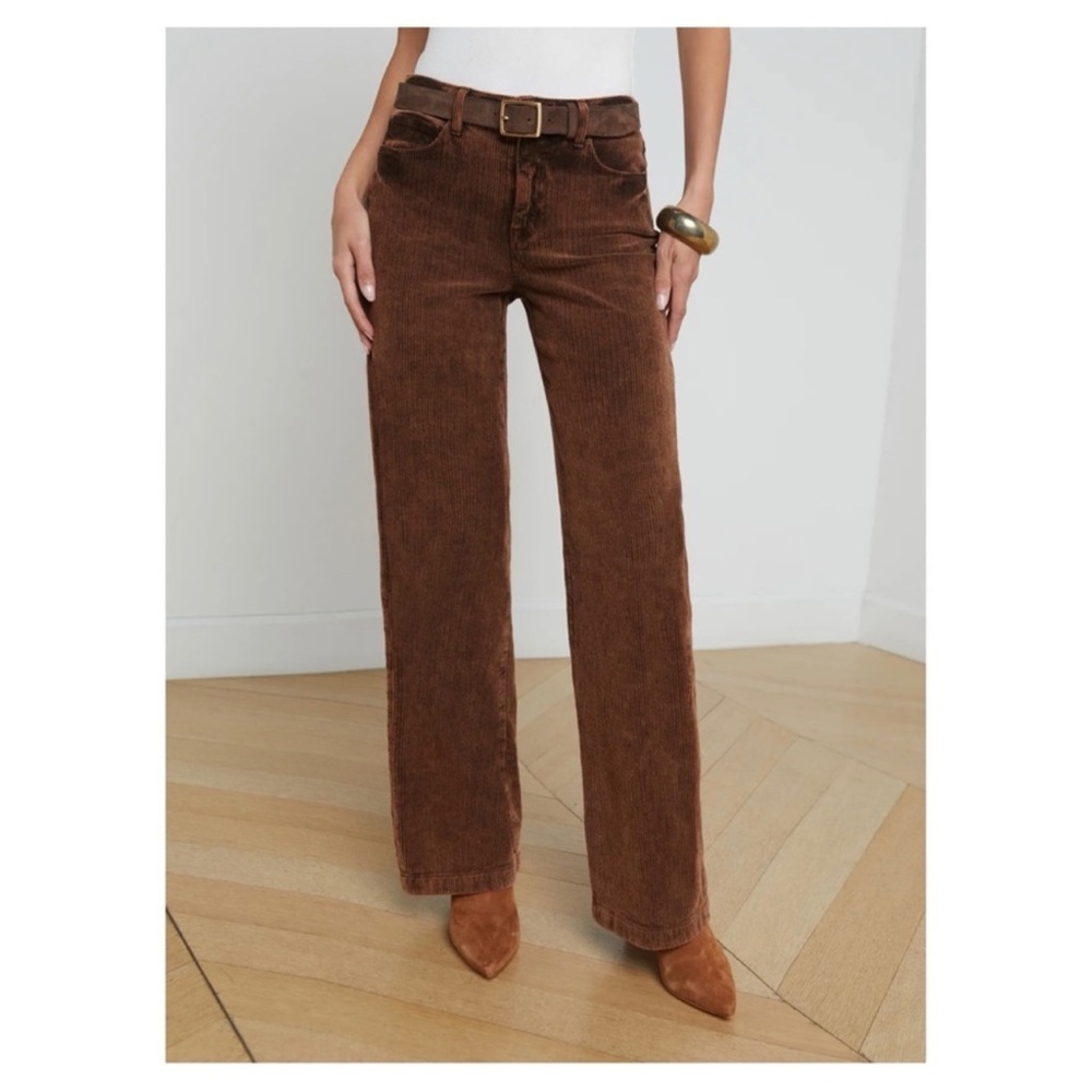 L’AGENCE Scottie Corduroy Straight Leg Jeans | Rich Ginger | Size 30